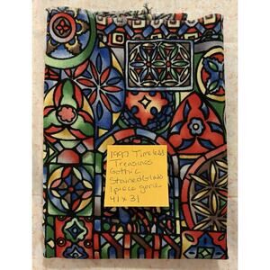 Vtg Timeless Treasures Stained Glass Fabric Cotton 43x31" SEE Pics Sewing Crafts